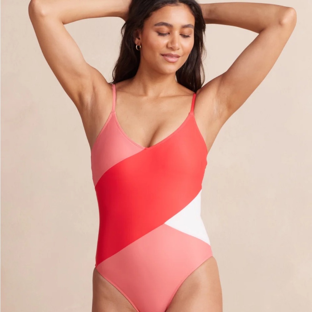 Summersalt Marina One-Piece Swimsuit in Coral & Pink - SOLD OUT NEW WITH TAGS